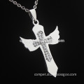 Diamond cross pendant necklace Angel Wings cross charms wholesale